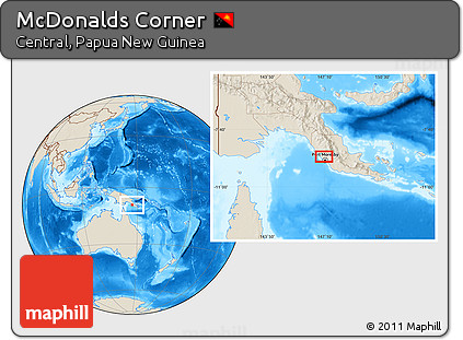 Shaded Relief Location Map of McDonalds Corner