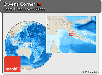 Shaded Relief Location Map of Owens Corner