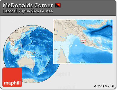 Shaded Relief Location Map of McDonalds Corner