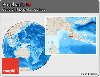 Shaded Relief Location Map of Porebada