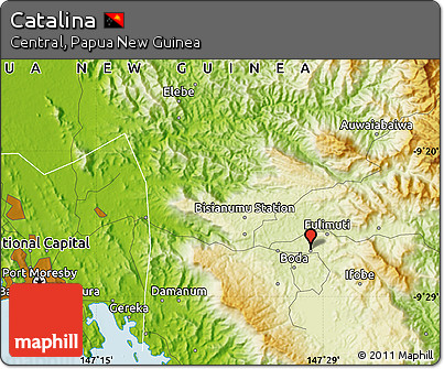 Physical Map of Catalina