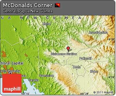 Physical Map of McDonalds Corner