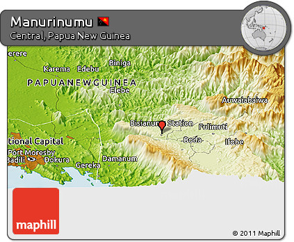 Physical Panoramic Map of Manurinumu