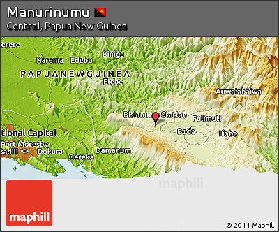 Physical Panoramic Map of Manurinumu