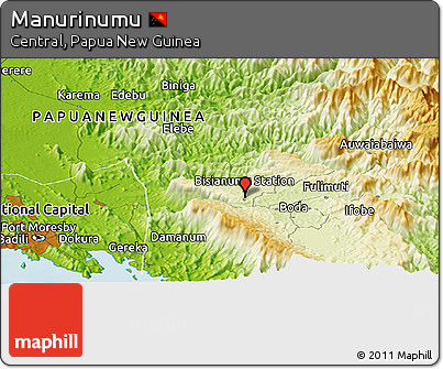 Physical Panoramic Map of Manurinumu