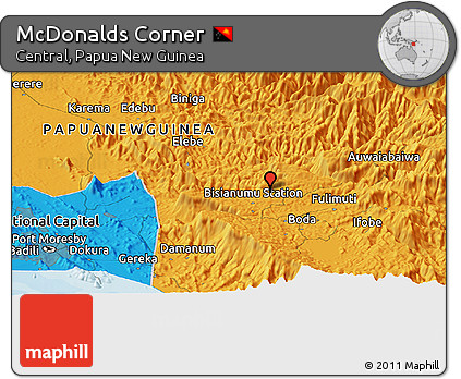 Political Panoramic Map of McDonalds Corner