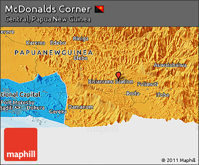 Political Panoramic Map of McDonalds Corner