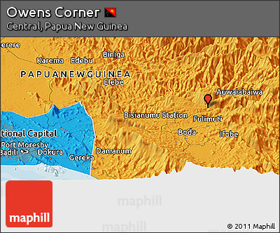 Political Panoramic Map of Owens Corner