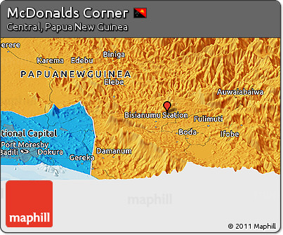 Political Panoramic Map of McDonalds Corner