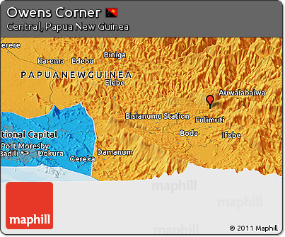 Political Panoramic Map of Owens Corner
