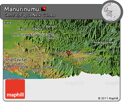 Satellite Panoramic Map of Manurinumu