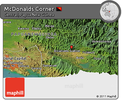 Satellite Panoramic Map of McDonalds Corner