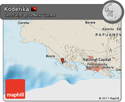 Shaded Relief Panoramic Map of Koderika