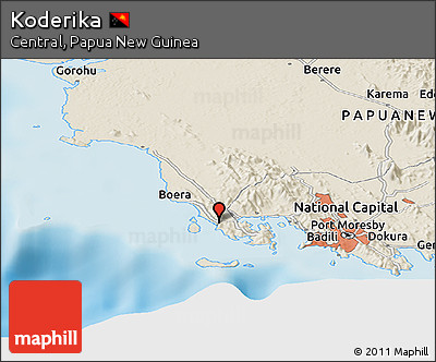 Shaded Relief Panoramic Map of Koderika