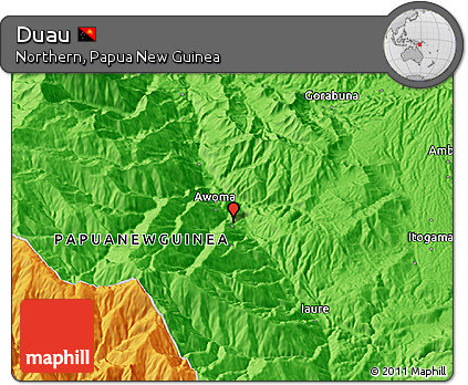 Political 3D Map of Duau
