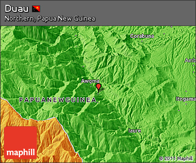 Political 3D Map of Duau