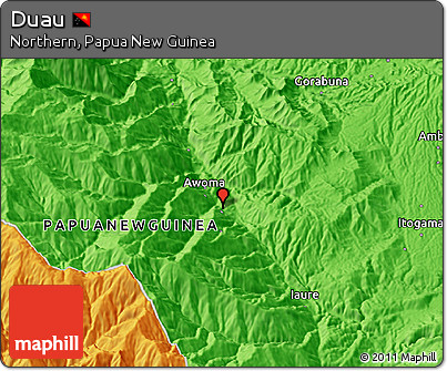 Political 3D Map of Duau