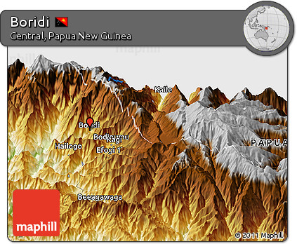 Physical Panoramic Map of Boridi