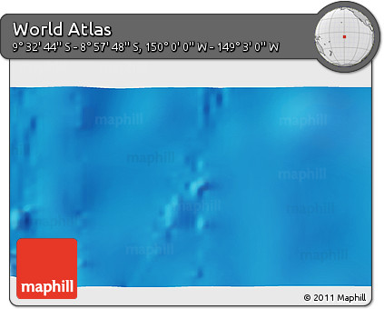 Physical 3D Map of the Area around 9° 15' 16" S, 149° 31' 30" W