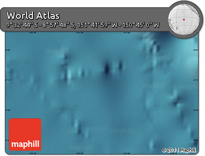 Satellite Map of the Area around 9° 15' 16" S, 151° 13' 29" W