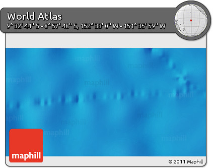 Physical 3D Map of the Area around 9° 15' 16" S, 152° 4' 29" W