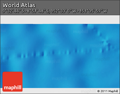 Physical 3D Map of the Area around 9° 15' 16" S, 152° 4' 29" W