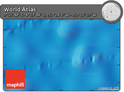 Physical Map of the Area around 9° 15' 16" S, 152° 55' 30" W