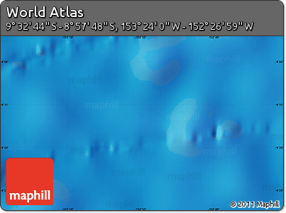 Physical Map of the Area around 9° 15' 16" S, 152° 55' 30" W