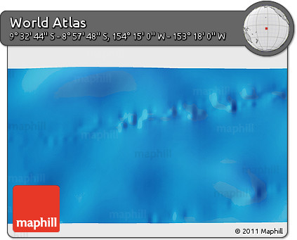 Physical 3D Map of the Area around 9° 15' 16" S, 153° 46' 30" W