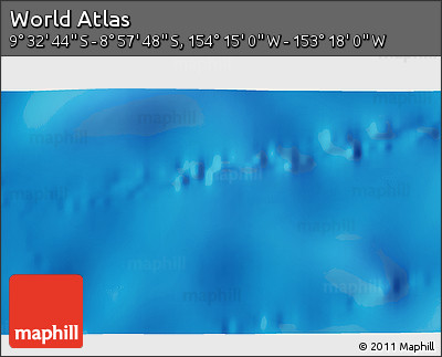 Physical 3D Map of the Area around 9° 15' 16" S, 153° 46' 30" W