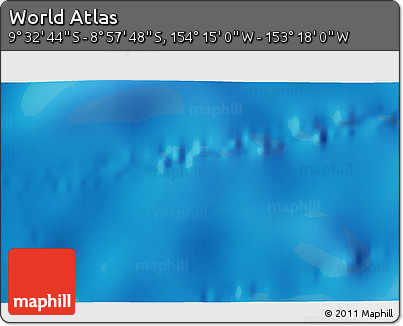 Physical 3D Map of the Area around 9° 15' 16" S, 153° 46' 30" W