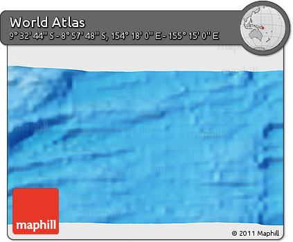 Physical 3D Map of the Area around 9° 15' 16" S, 154° 46' 30" E