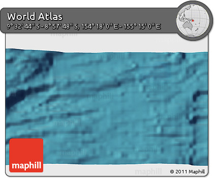 Satellite 3D Map of the Area around 9° 15' 16" S, 154° 46' 30" E