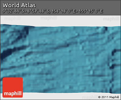 Satellite 3D Map of the Area around 9° 15' 16" S, 154° 46' 30" E
