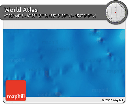 Physical 3D Map of the Area around 9° 15' 16" S, 154° 37' 30" W