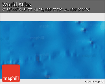 Physical 3D Map of the Area around 9° 15' 16" S, 154° 37' 30" W