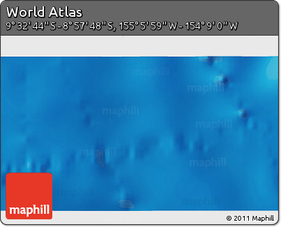Physical 3D Map of the Area around 9° 15' 16" S, 154° 37' 30" W