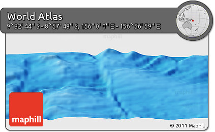 Physical Panoramic Map of the Area around 9° 15' 16" S, 156° 28' 29" E