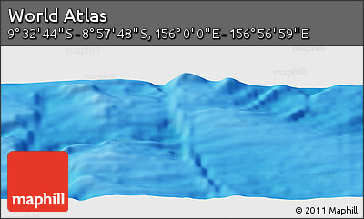 Physical Panoramic Map of the Area around 9° 15' 16" S, 156° 28' 29" E