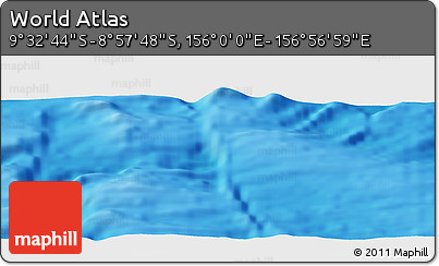 Physical Panoramic Map of the Area around 9° 15' 16" S, 156° 28' 29" E