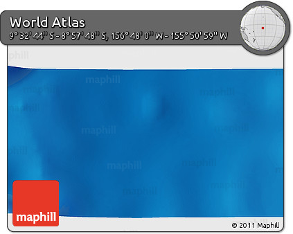 Physical 3D Map of the Area around 9° 15' 16" S, 156° 19' 29" W