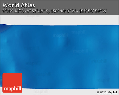 Physical 3D Map of the Area around 9° 15' 16" S, 156° 19' 29" W