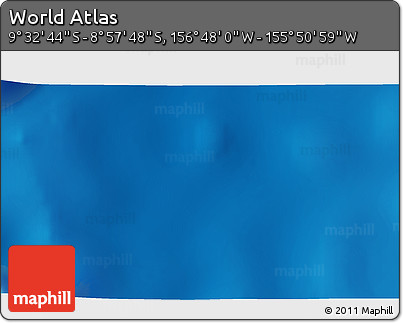 Physical 3D Map of the Area around 9° 15' 16" S, 156° 19' 29" W