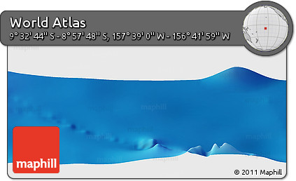 Shaded Relief Panoramic Map of the Area around 9° 15' 16" S, 157° 10' 30" W