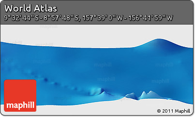 Shaded Relief Panoramic Map of the Area around 9° 15' 16" S, 157° 10' 30" W