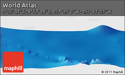 Shaded Relief Panoramic Map of the Area around 9° 15' 16" S, 157° 10' 30" W