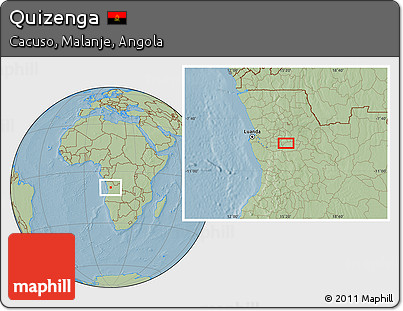 Savanna Style Location Map of Quizenga, hill shading