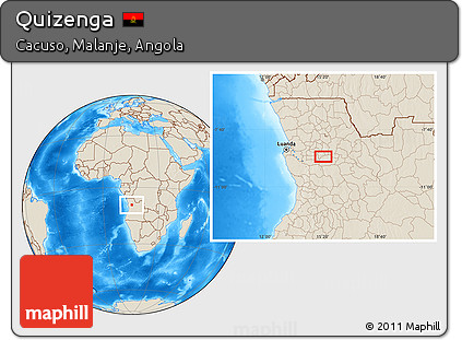 Shaded Relief Location Map of Quizenga