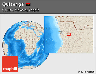 Shaded Relief Location Map of Quizenga