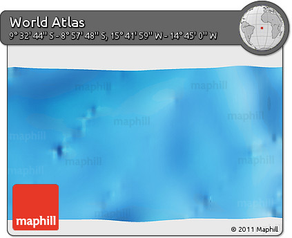 Physical 3D Map of the Area around 9° 15' 16" S, 15° 13' 29" W